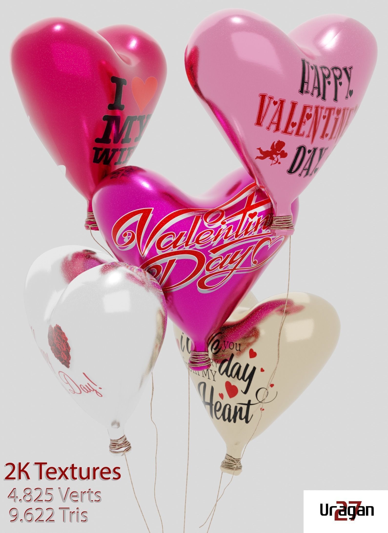 Air balloons  Free 3D model_1