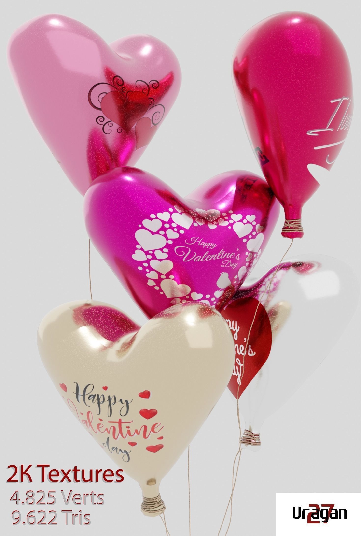 Air balloons  Free 3D model_0