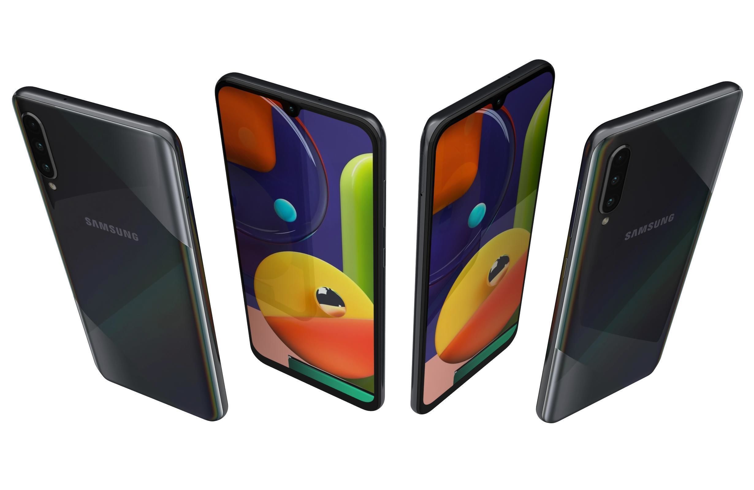 Samsung Galaxy A70s Black 3D model_4