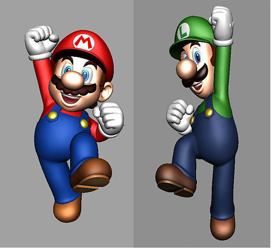 Super Mario and Luigi - 2 PACK - HI RES 3D PRINT FILES 3D print 3D print model