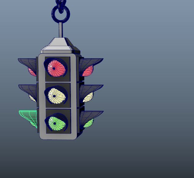Stop Traffic Light Pole with Changing Lights  Free low-poly 3D model_2