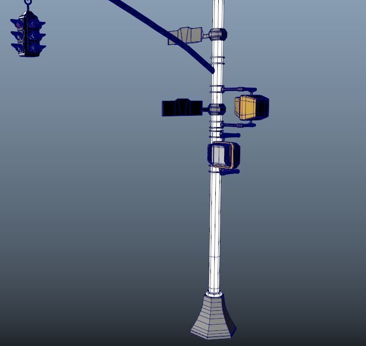Stop Traffic Light Pole with Changing Lights  Free low-poly 3D model_4