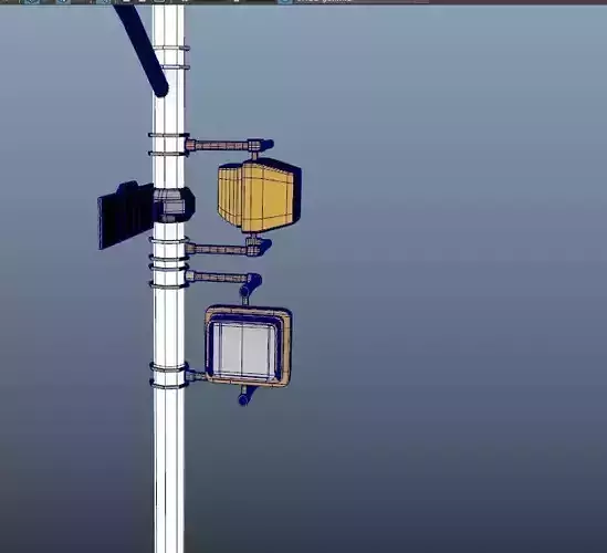 Stop Traffic Light Pole with Changing Lights  Free low-poly 3D model