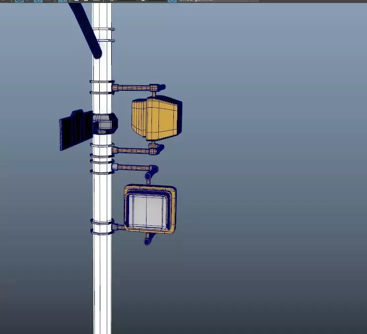 Stop Traffic Light Pole with Changing Lights  Free low-poly 3D model_0