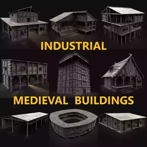 MEDIEVAL INDUSTRIAL FANTASY TOWN VILLAGE BUILDINGS COLLECTION 