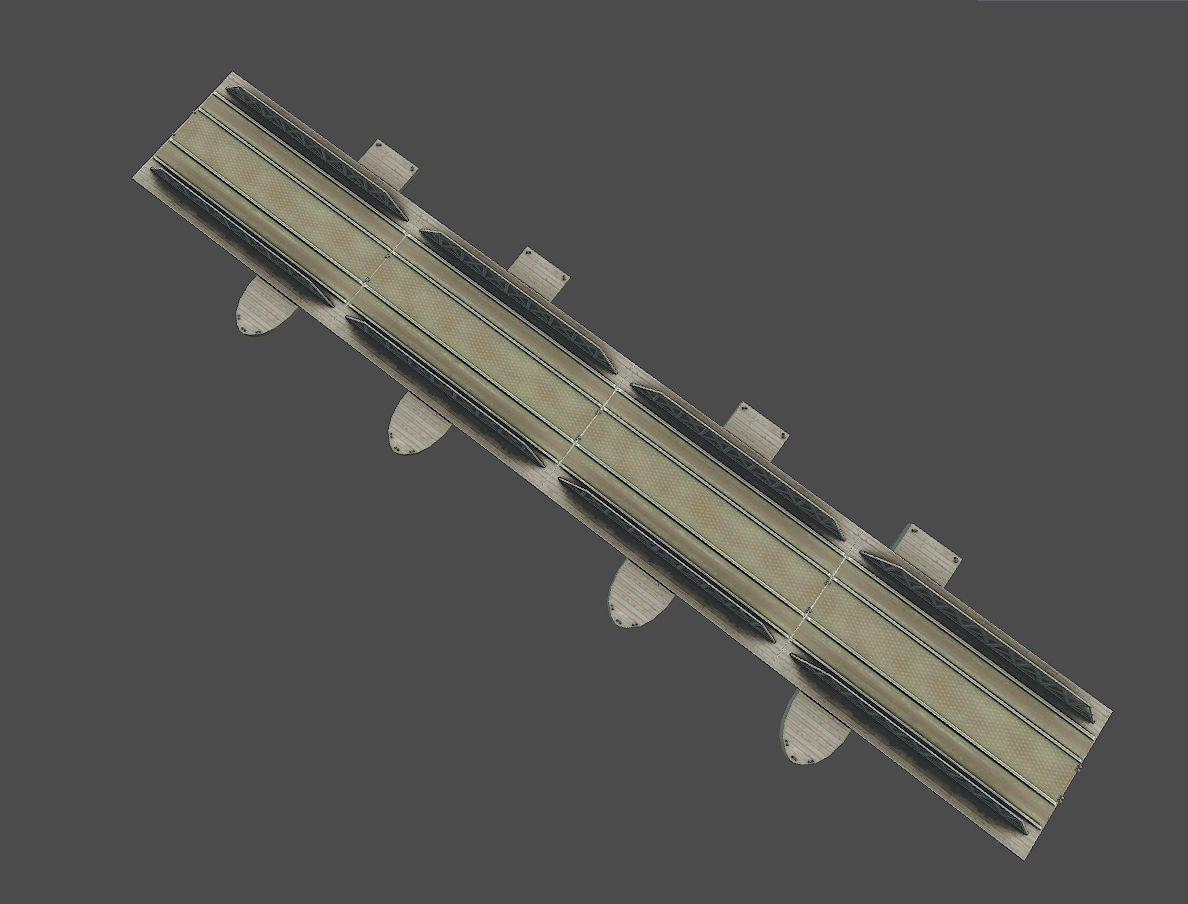 Pontoon bridge Low-poly 3D model_2