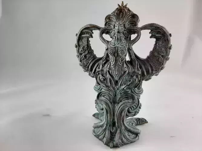 rise stl ornate bronze statue of dragon