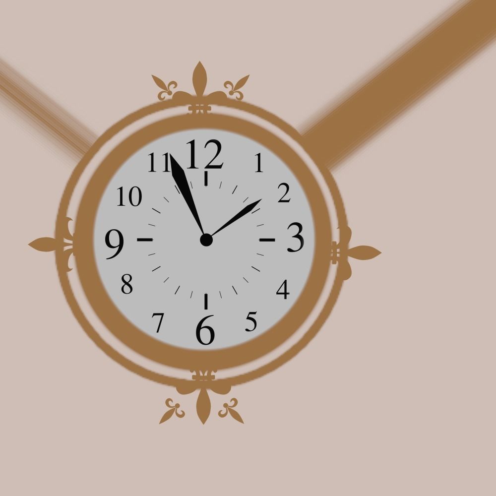 Wall Hanging Wooden Clock Low-poly 3D model_6