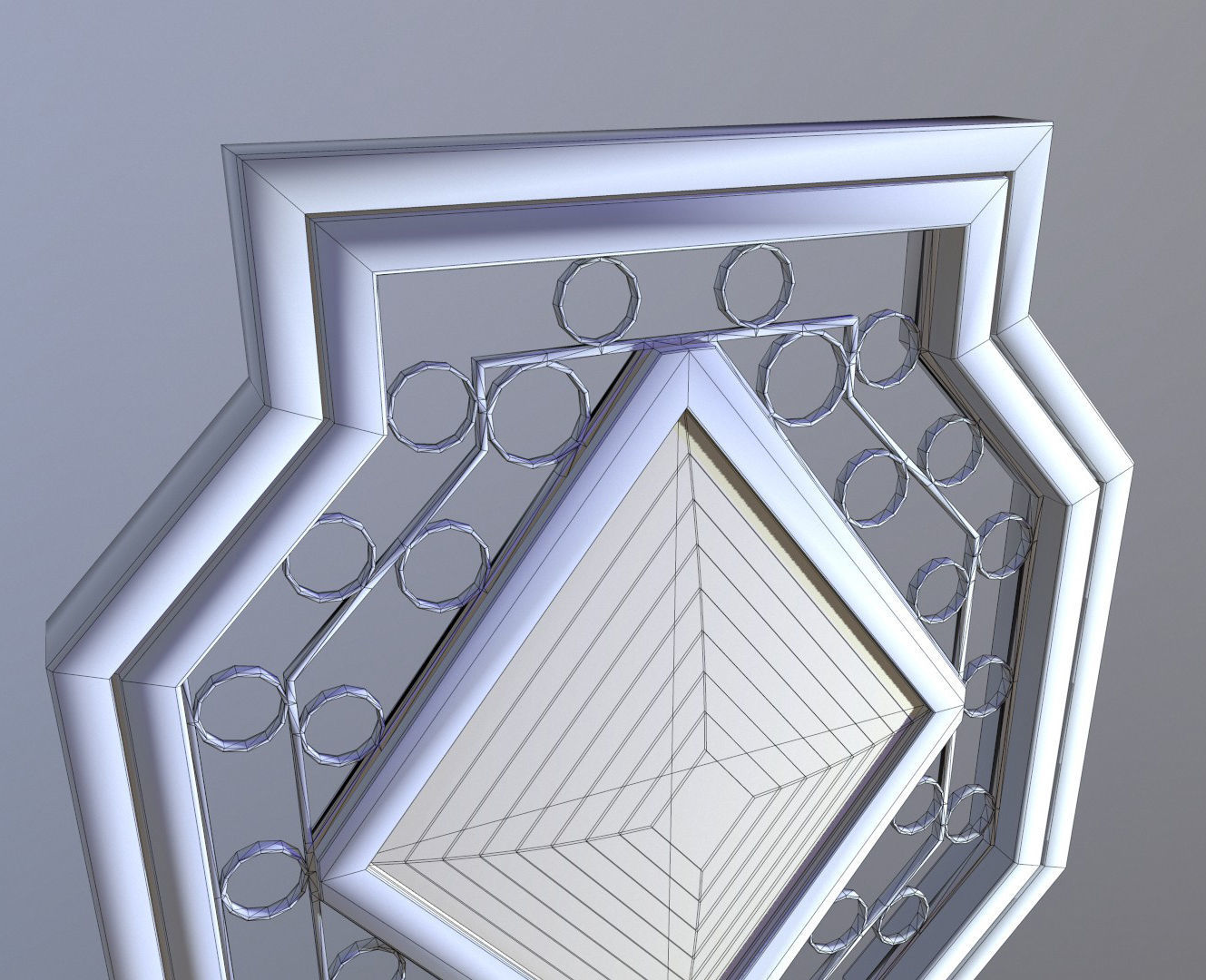 Wall Hanging Wooden Clock Low-poly 3D model_4