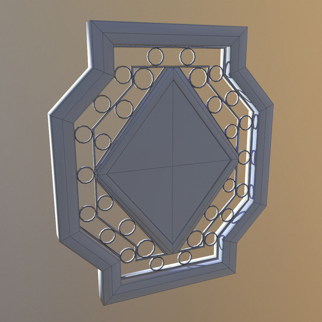 Wall Hanging Wooden Clock Low-poly 3D model_5