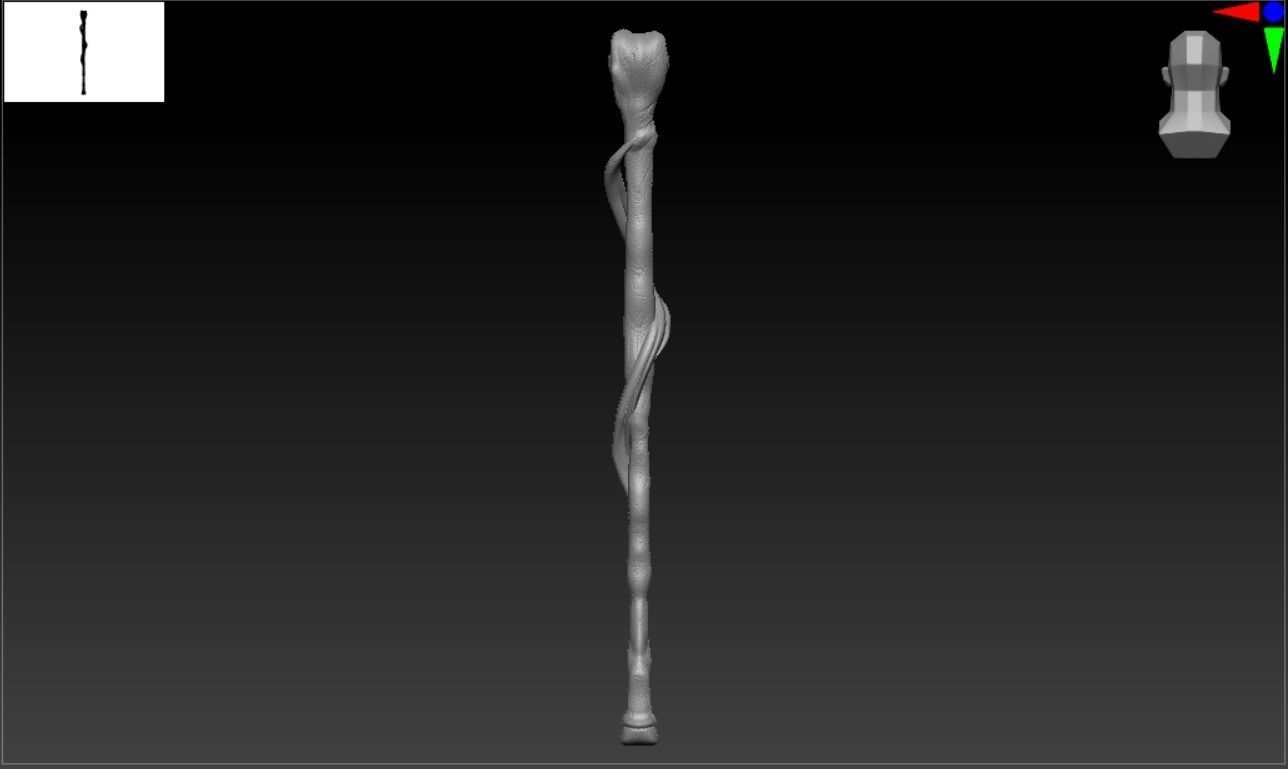 ALASTOR MAD-EYE MOODY WALKING STICK 3D print model_4