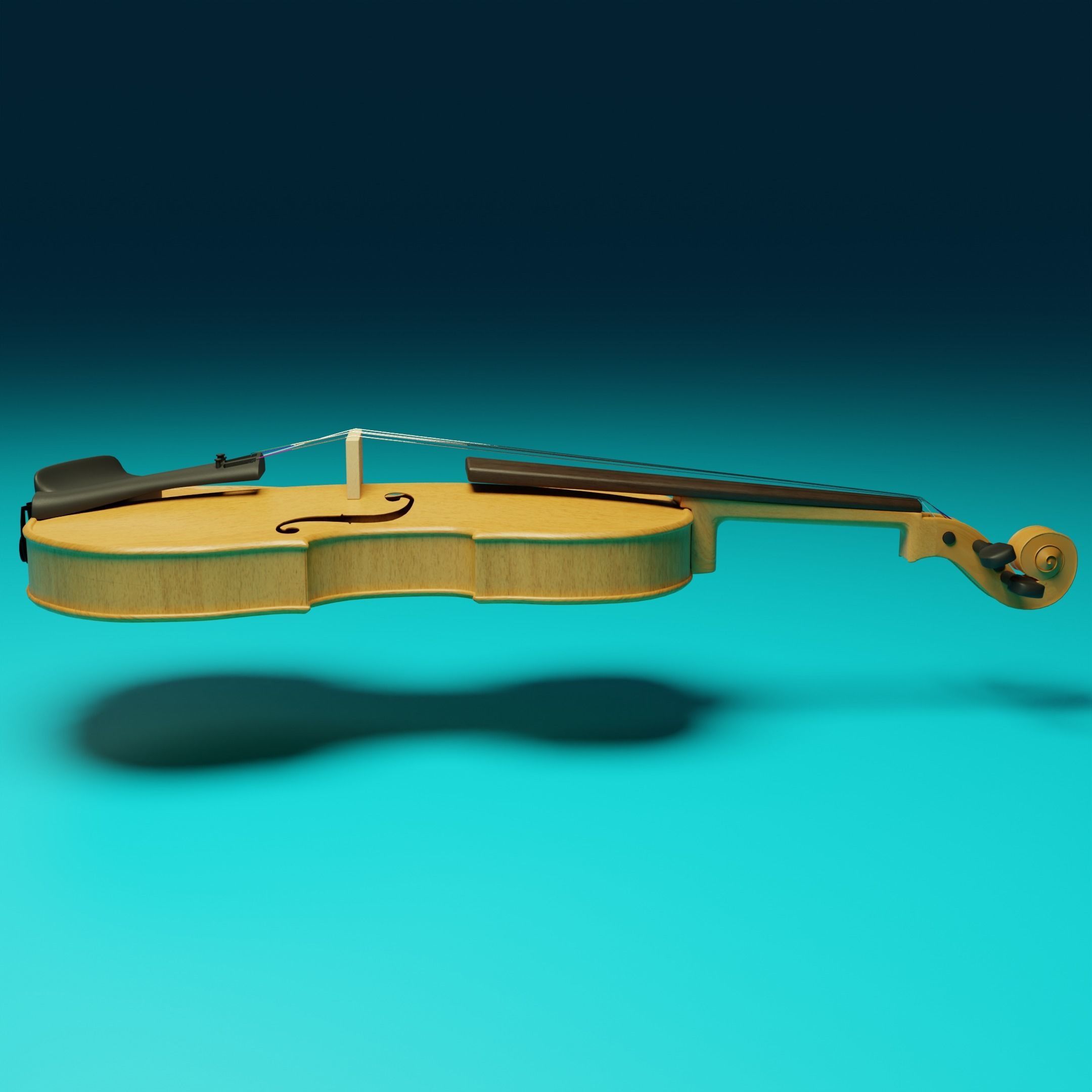 Classic Violin 3D model_2