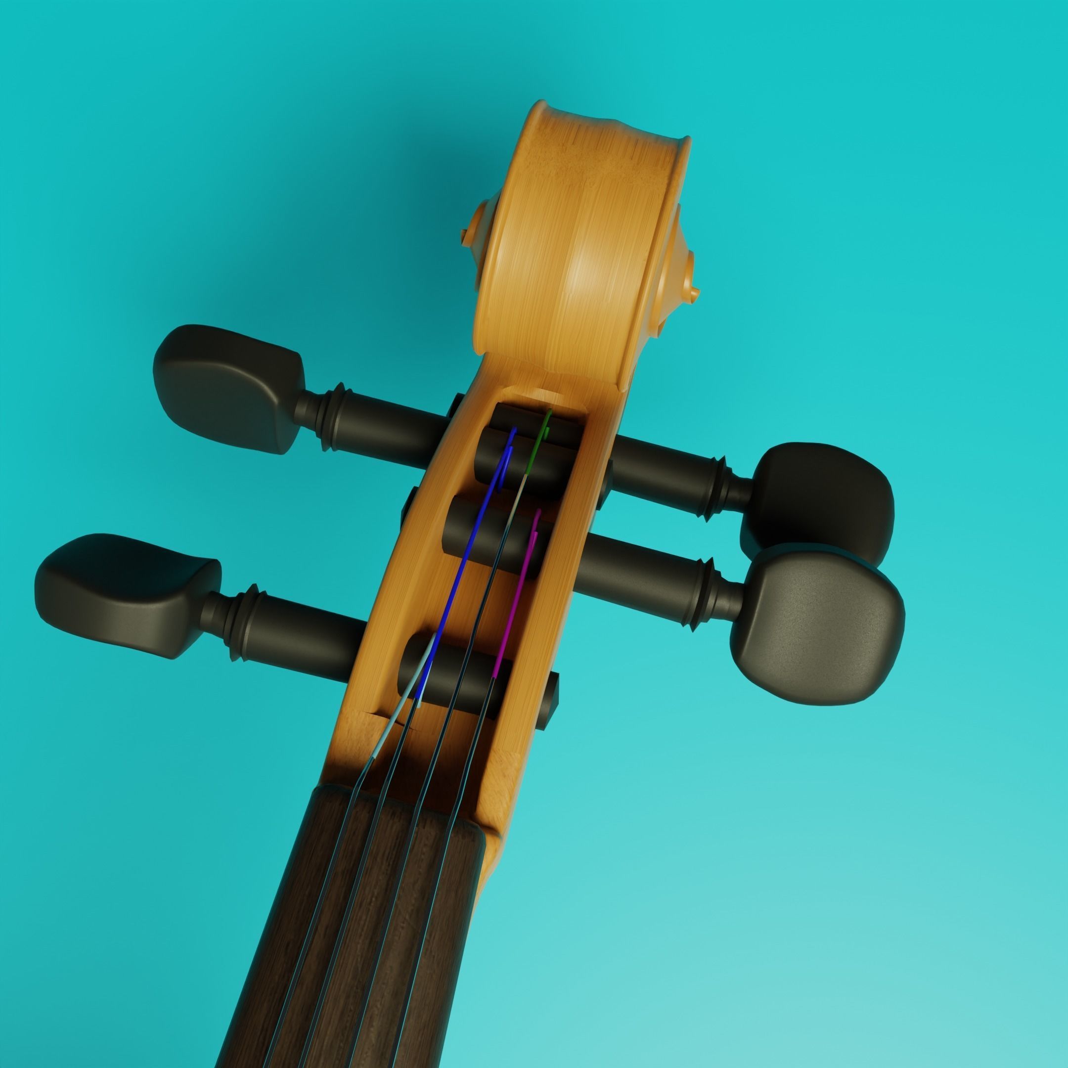 Classic Violin 3D model_5