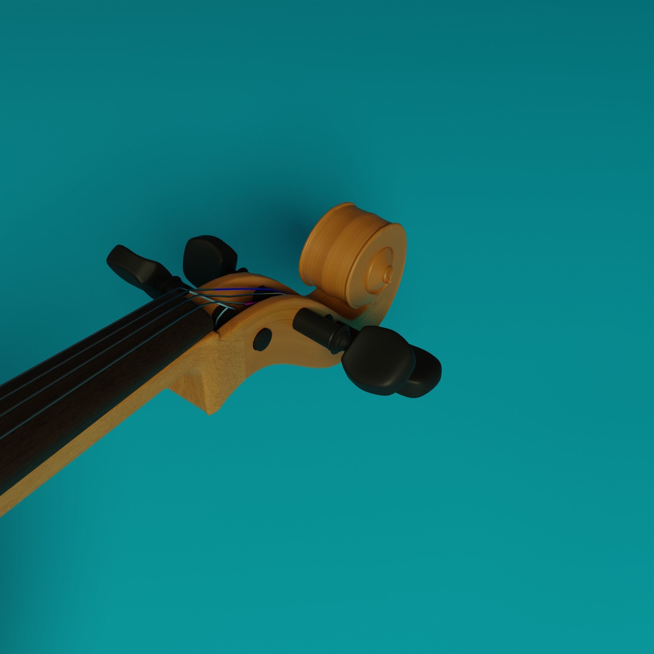 Classic Violin 3D model_4