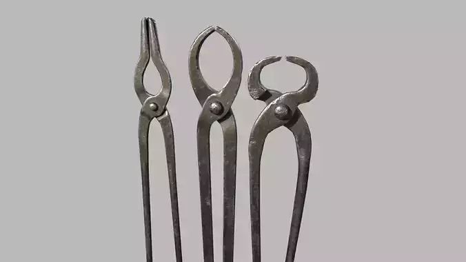 blacksmith tongs Low-poly 3D model