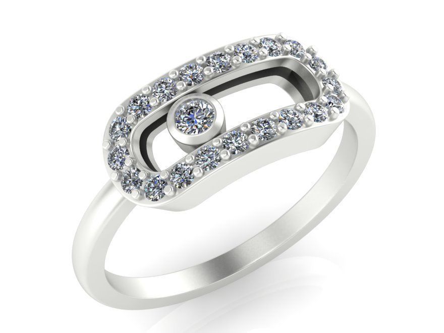 ring with movable stones  3D print model_4