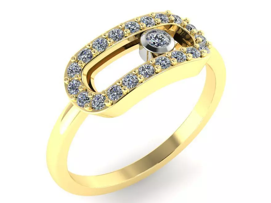 ring with movable stones  3D print model_0