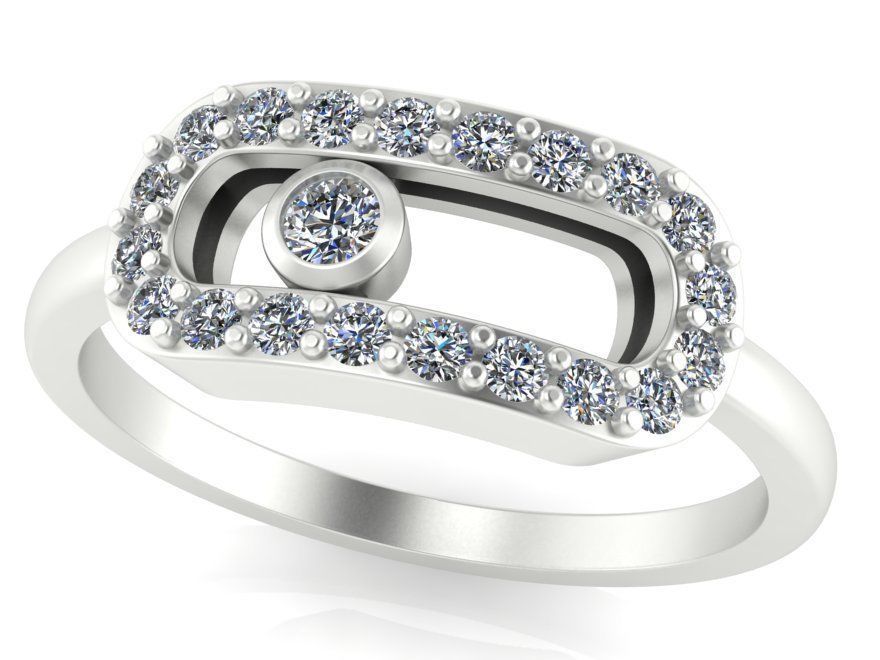 ring with movable stones  3D print model_1