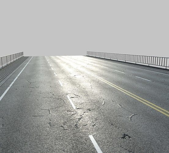 Modular Highway Roads PBR Low-poly 3D model 5