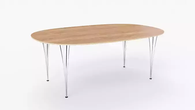 Table Fritz Hansen super elliptical Low-poly 3D model