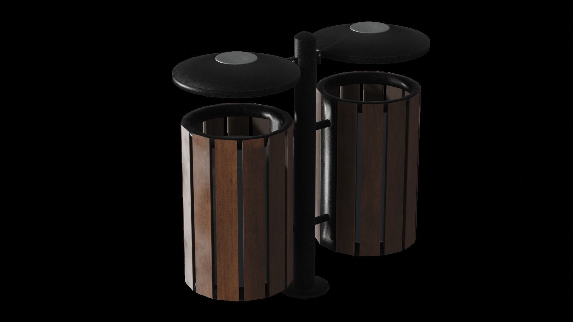 Park litter bin 3D model_3