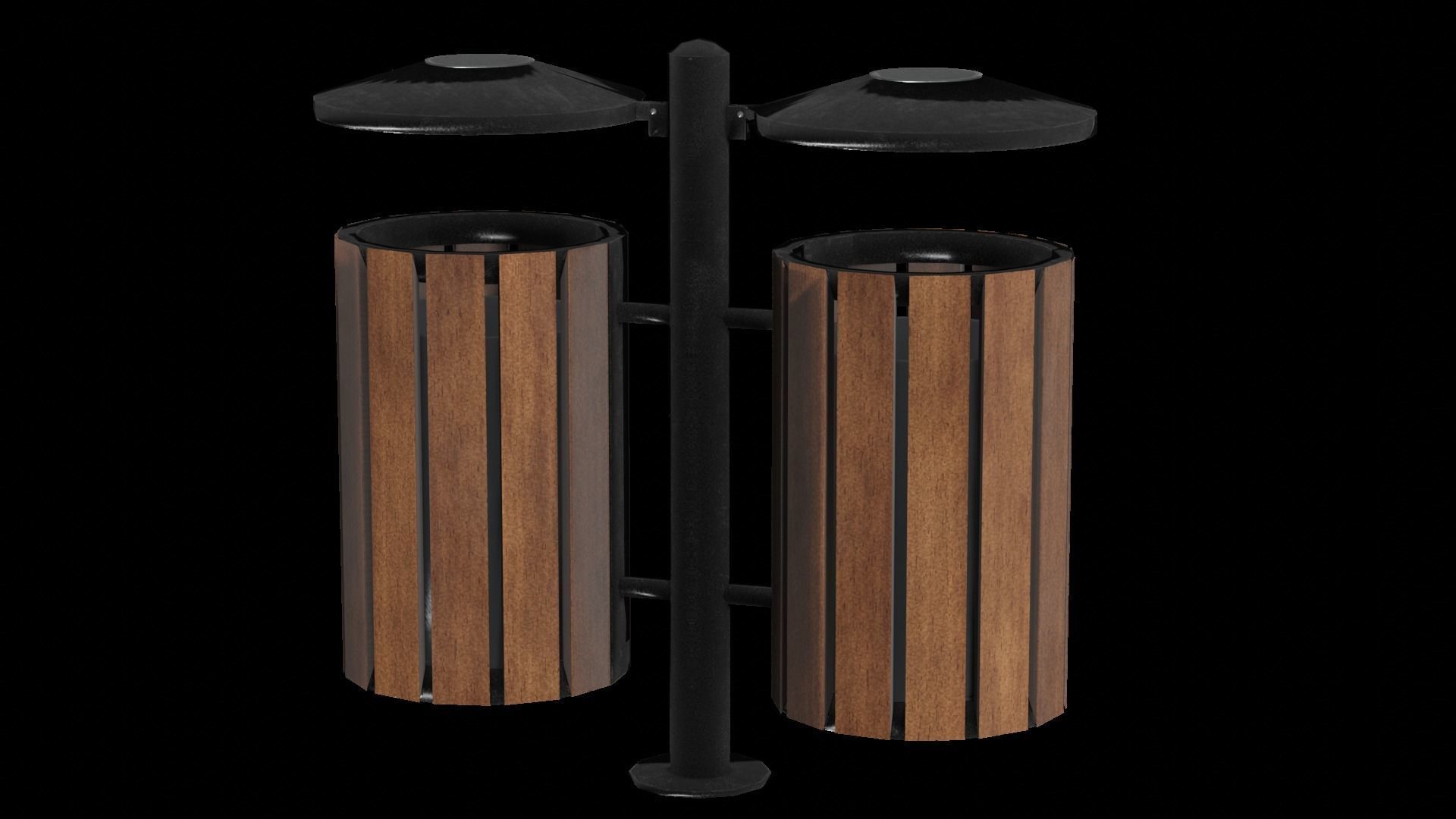 Park litter bin 3D model_2