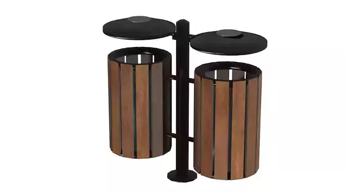 Park litter bin 3D model