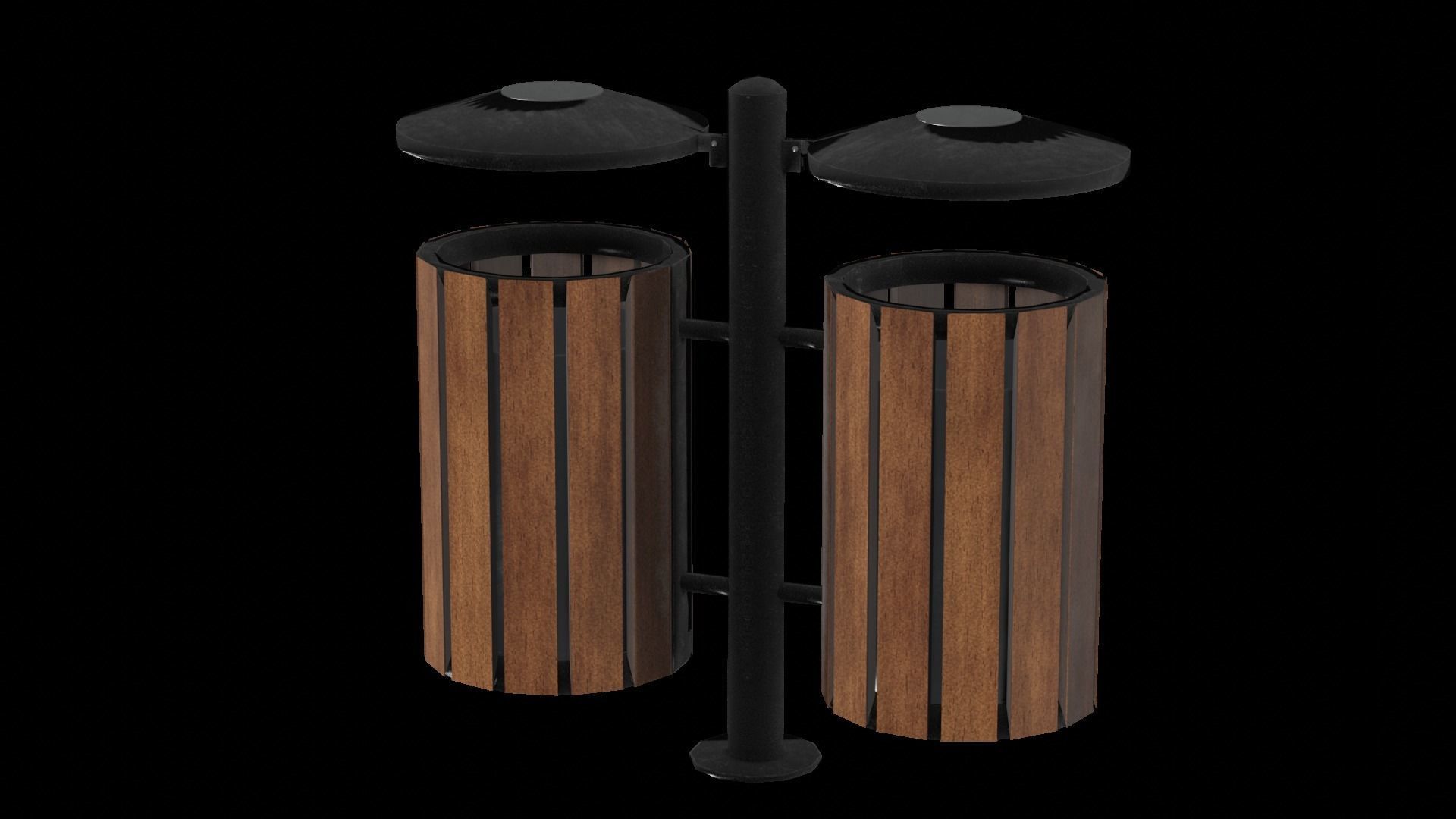 Park litter bin 3D model_1