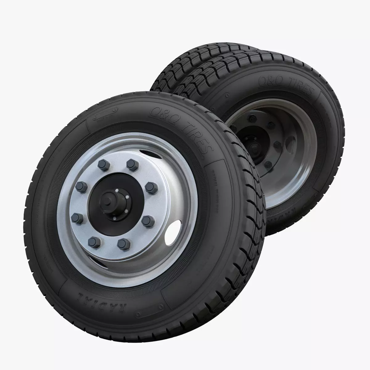 Crago Truck wheels highpoly 3D model_0