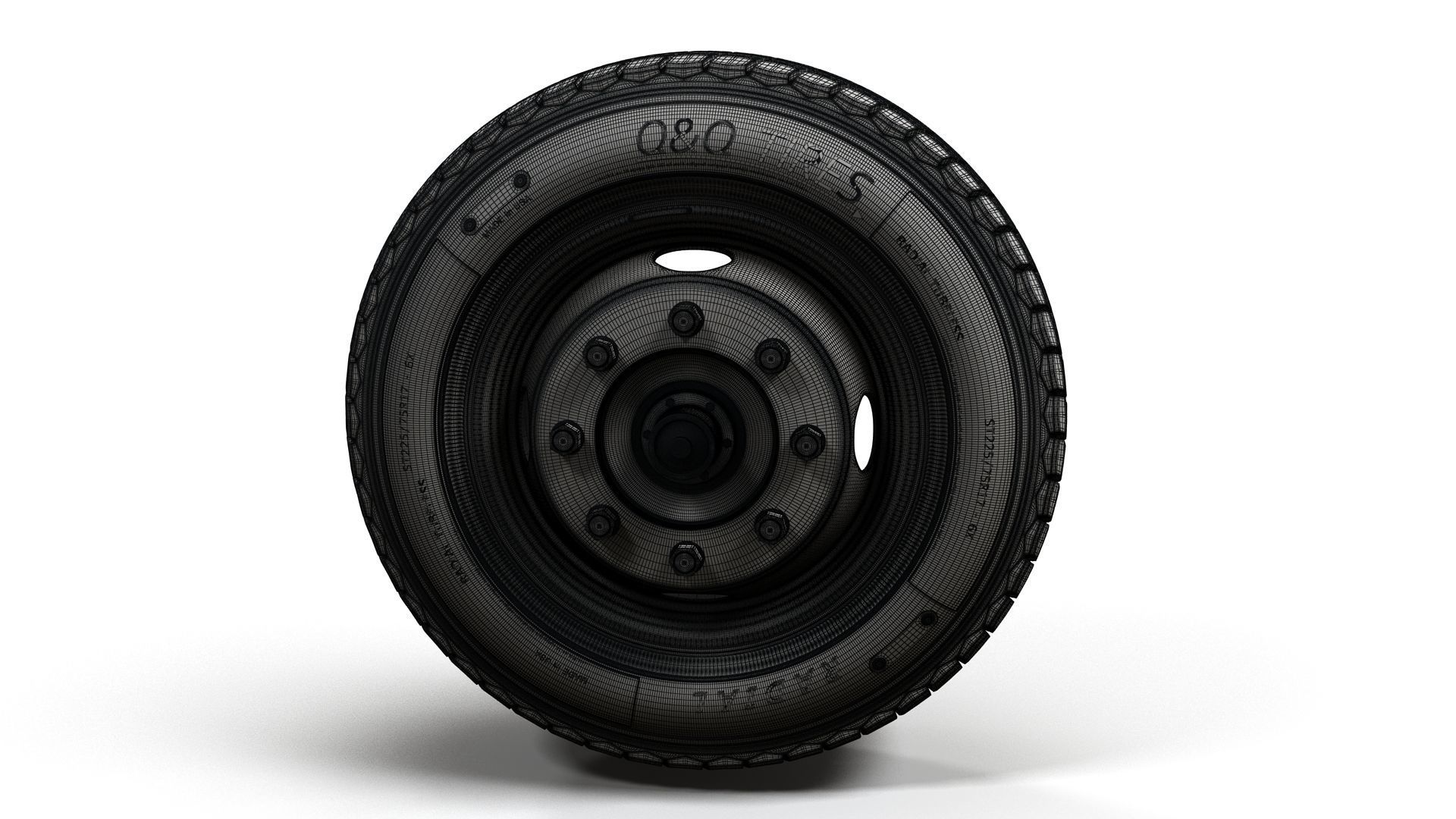 Crago Truck wheels highpoly 3D model_9