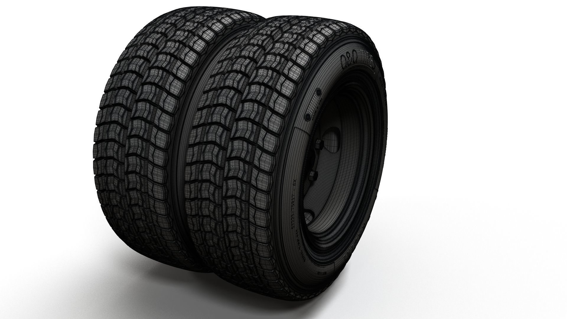 Crago Truck wheels highpoly 3D model_13
