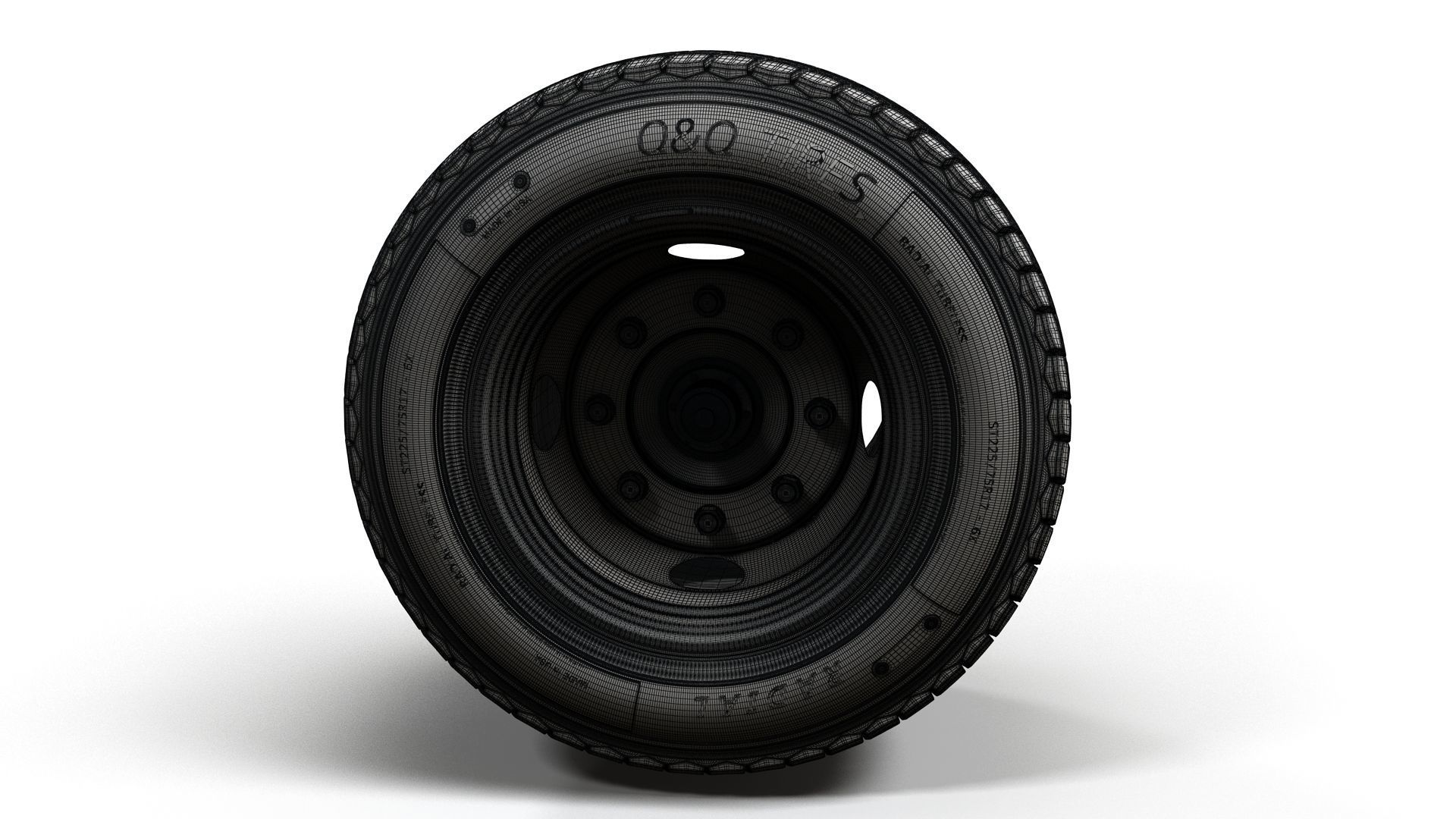 Crago Truck wheels highpoly 3D model_12