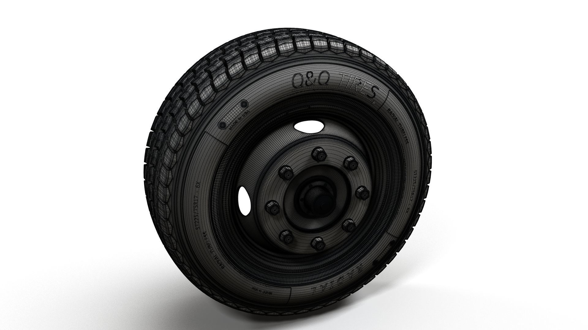 Crago Truck wheels highpoly 3D model_8