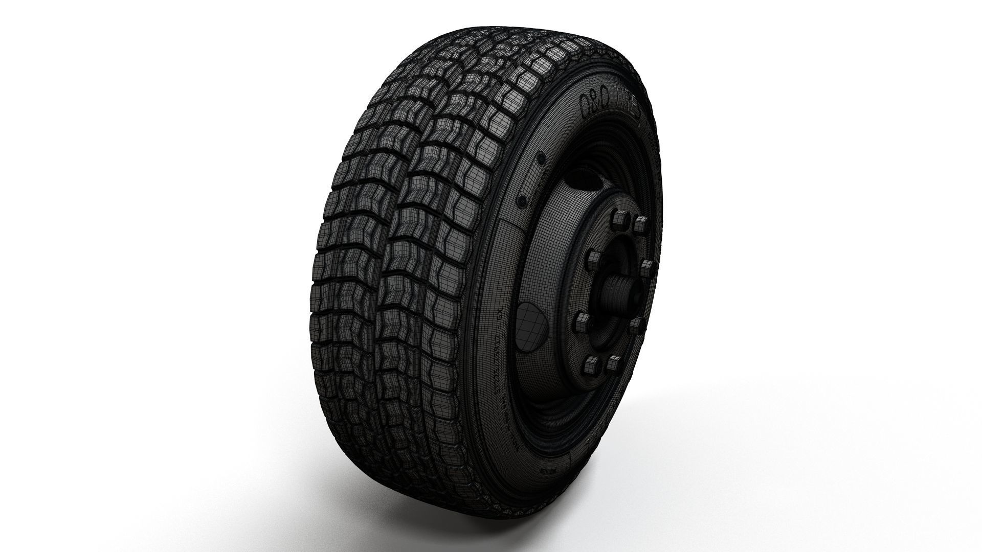 Crago Truck wheels highpoly 3D model_10
