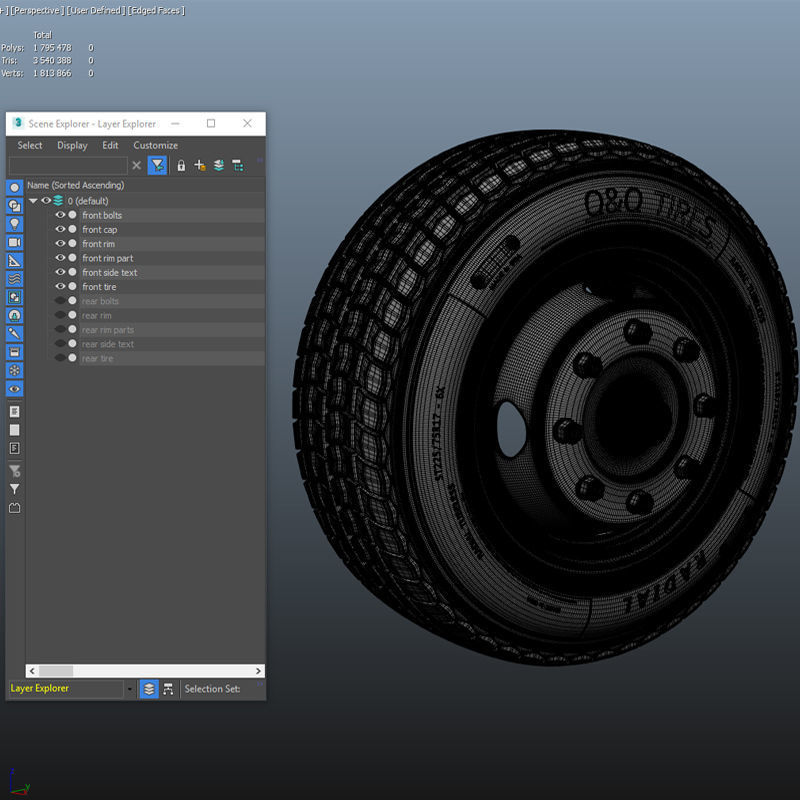 Crago Truck wheels highpoly 3D model_14