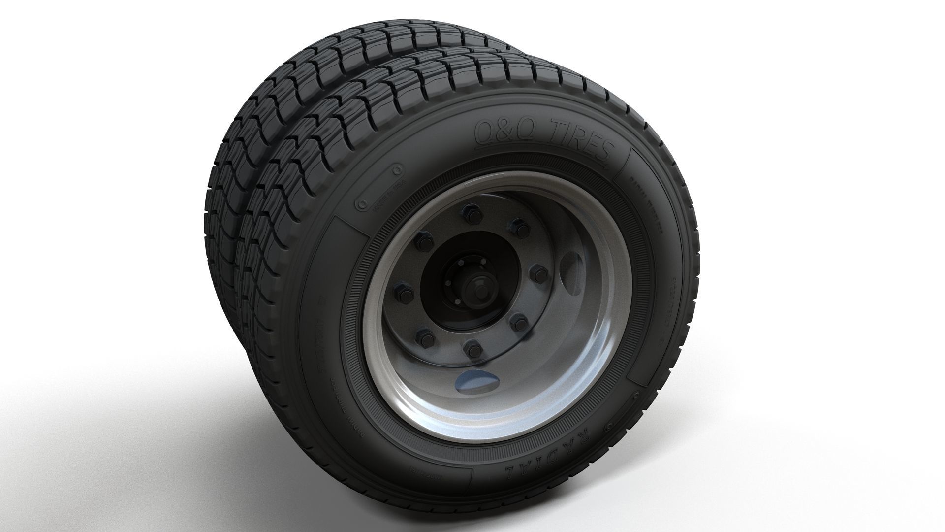 Crago Truck wheels highpoly 3D model_2