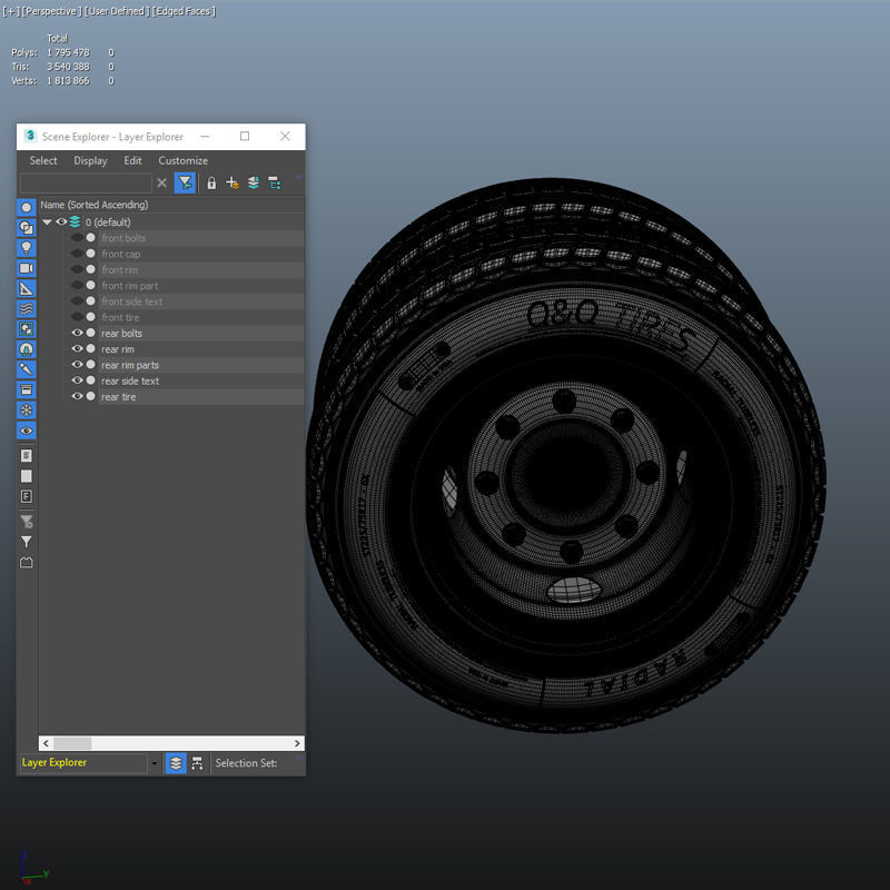 Crago Truck wheels highpoly 3D model_15
