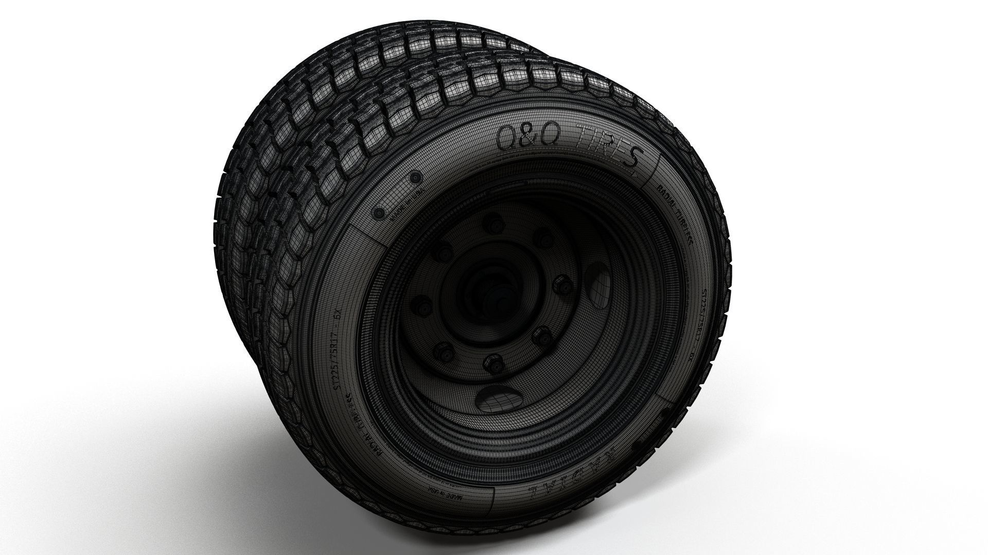 Crago Truck wheels highpoly 3D model_11