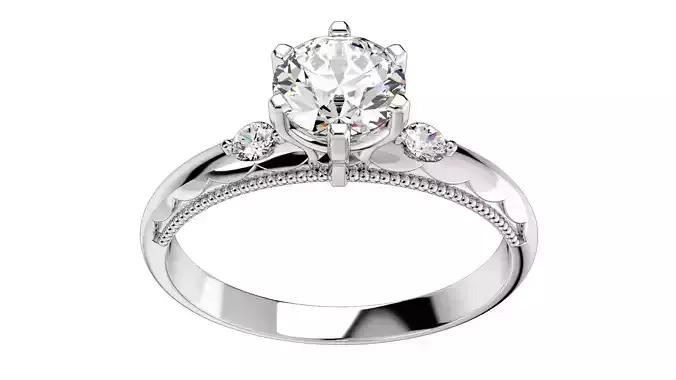 Engagement Ring Light Weight Solitaire Ring CAD Design-O-1-106