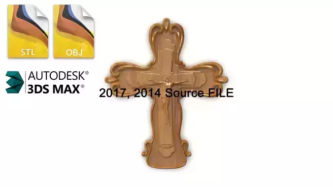 Cross 3D print source model 3dsmax 3D model