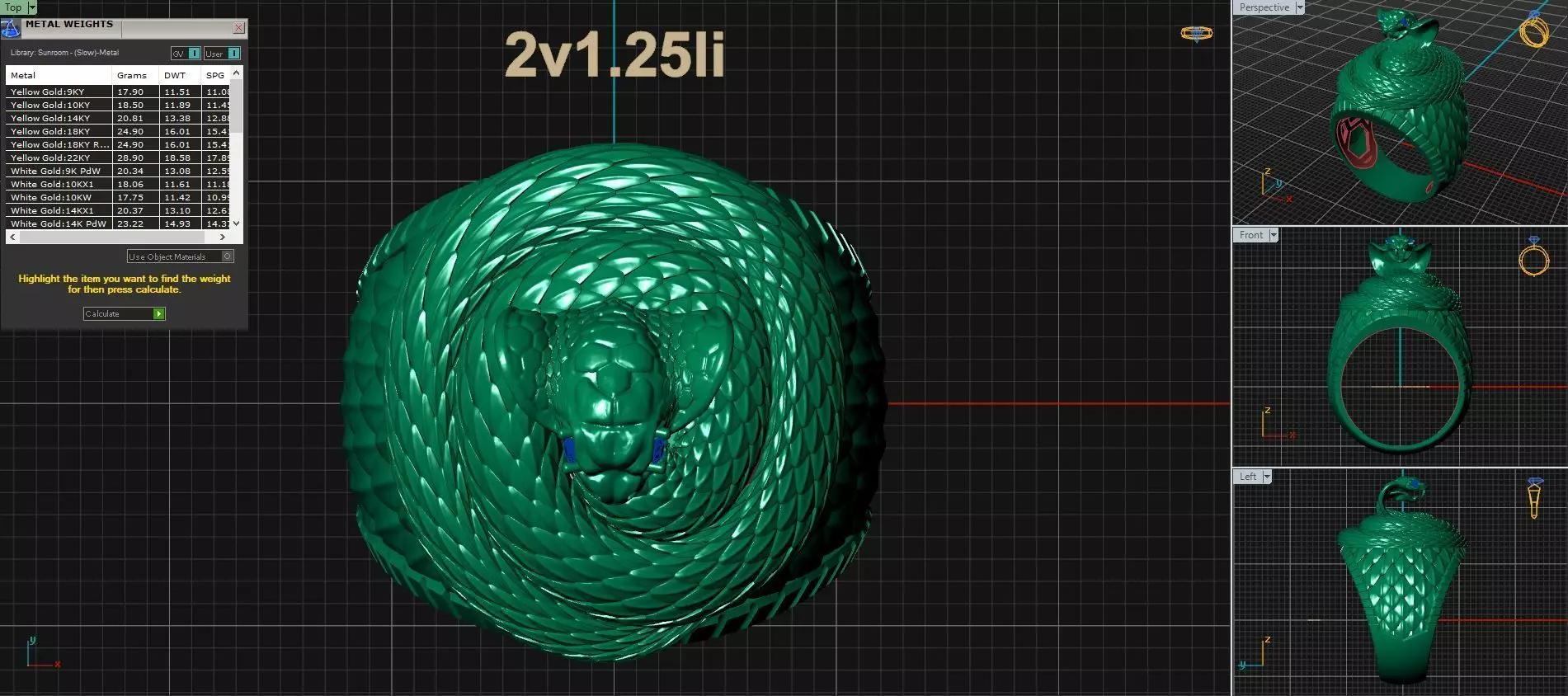 snake ring 01 3D print model_0