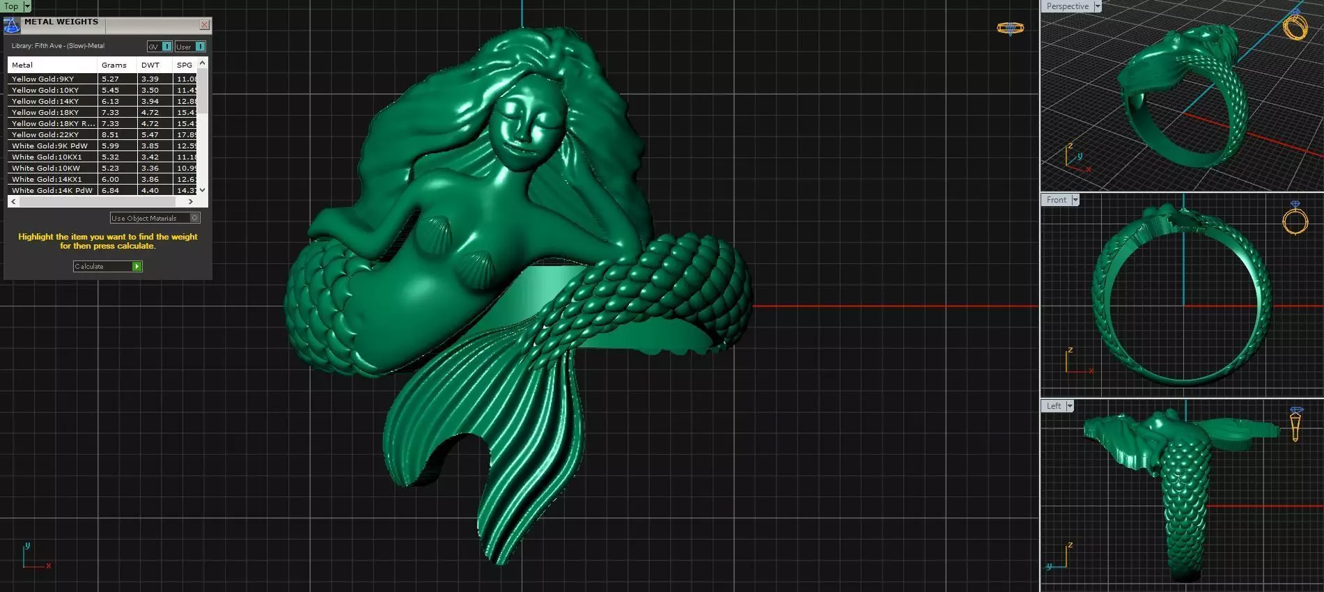 Mermaid Ring 3D print model_0
