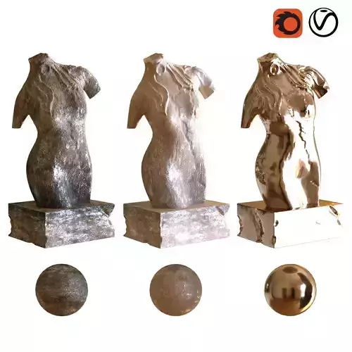 woman sculpture 001 Low-poly 3D model