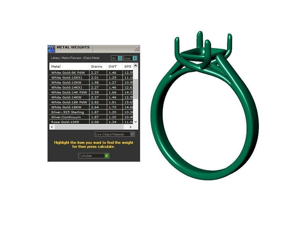 Emerald Cut Engagement Ring 3D CAD Model-O1-105 3D print model_13