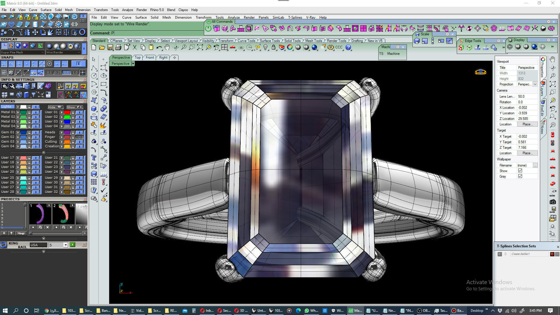 Emerald Cut Engagement Ring 3D CAD Model-O1-105 3D print model_16