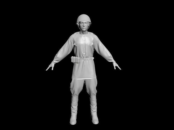 RUSSIAN SOLDIER AND EQUIPMENT 3D model