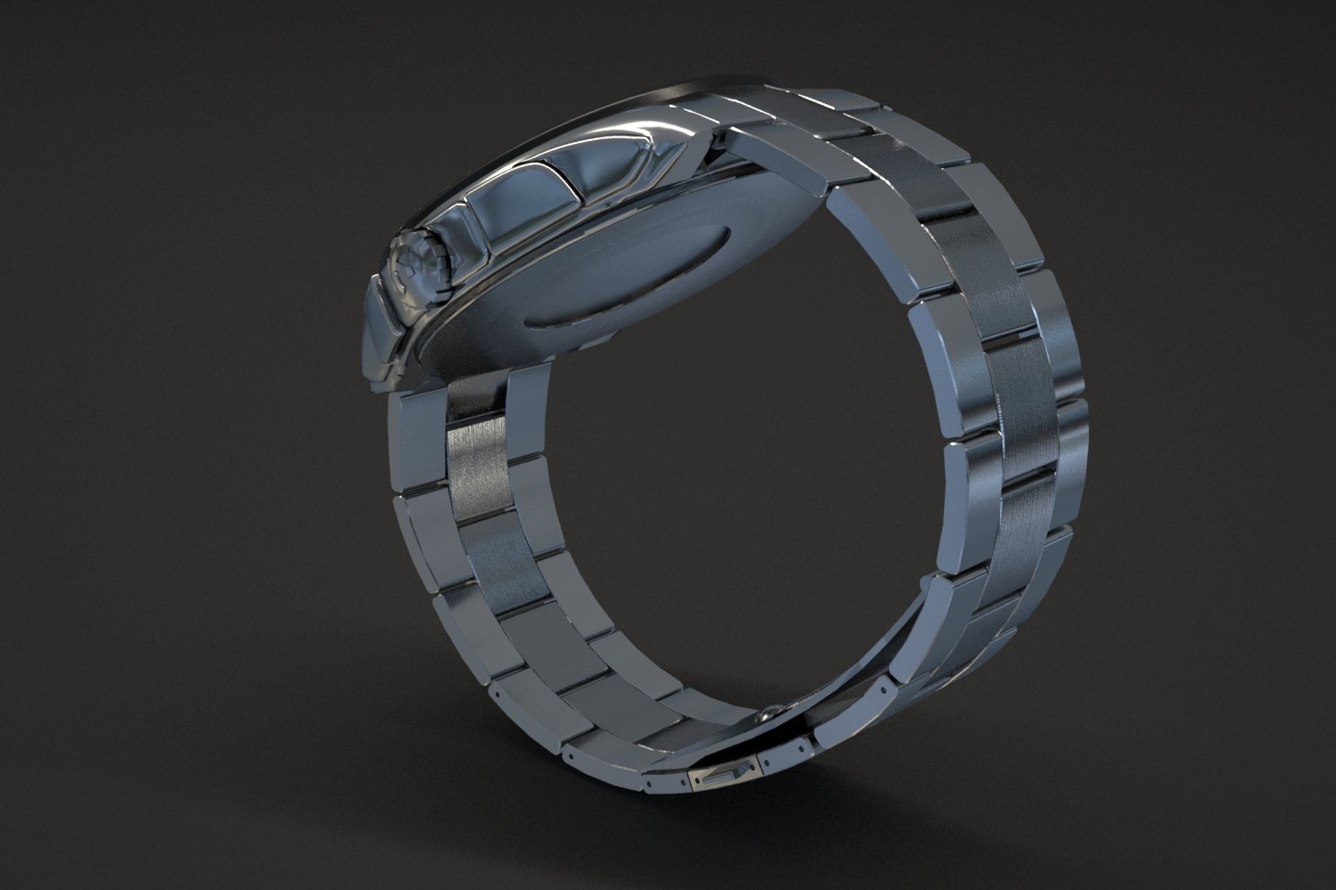watch silver 3D model_24
