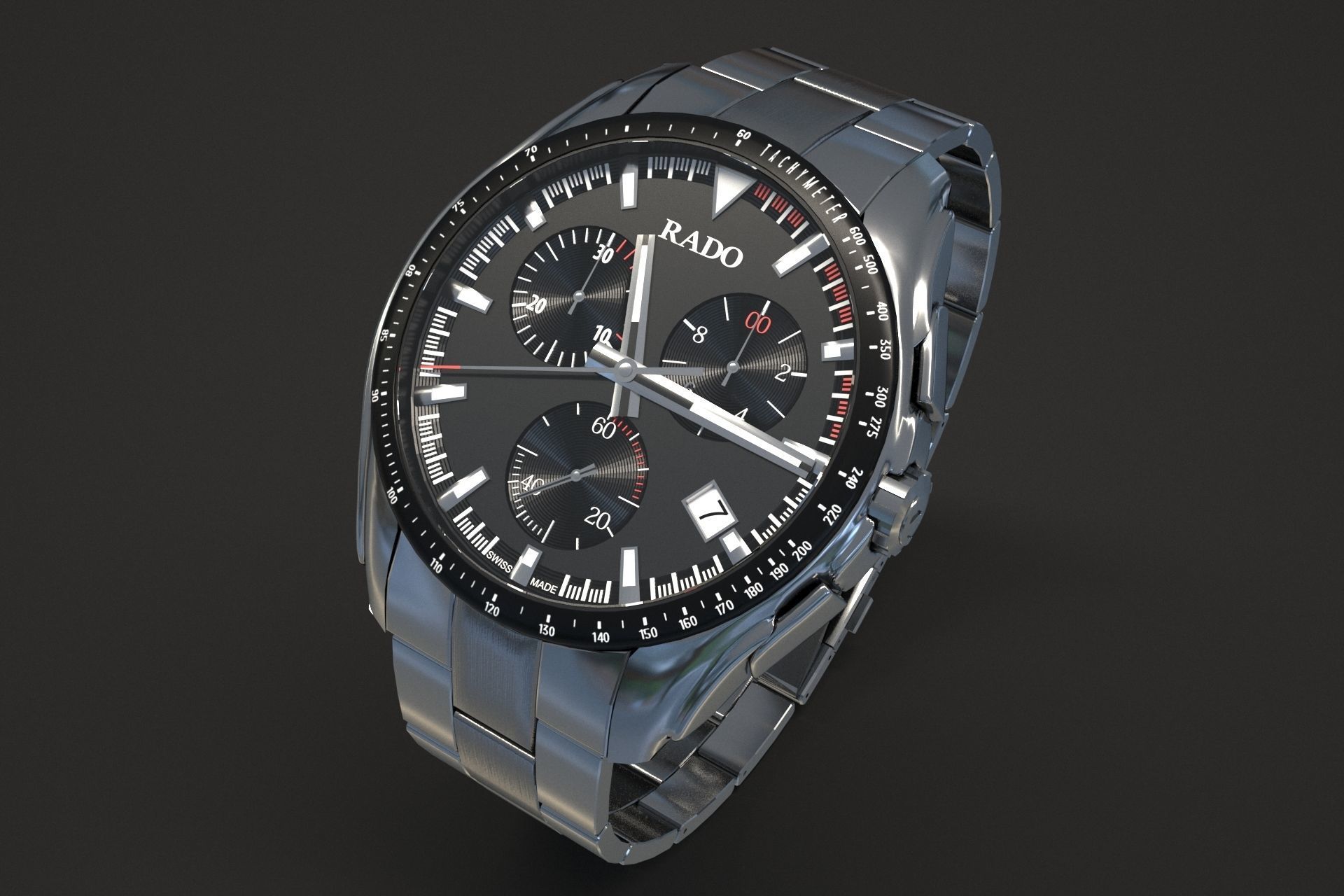 watch silver 3D model_5
