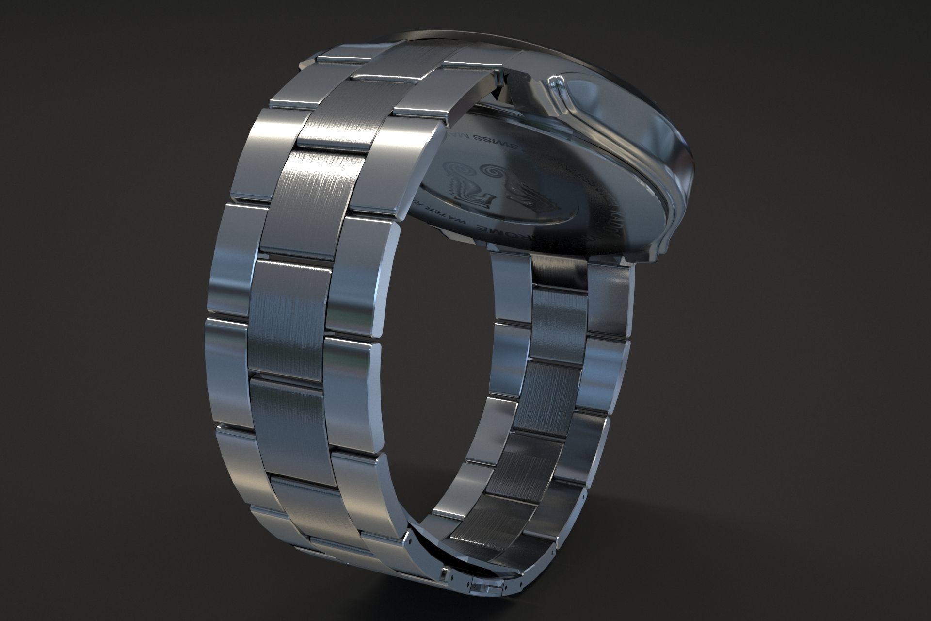 watch silver 3D model_3