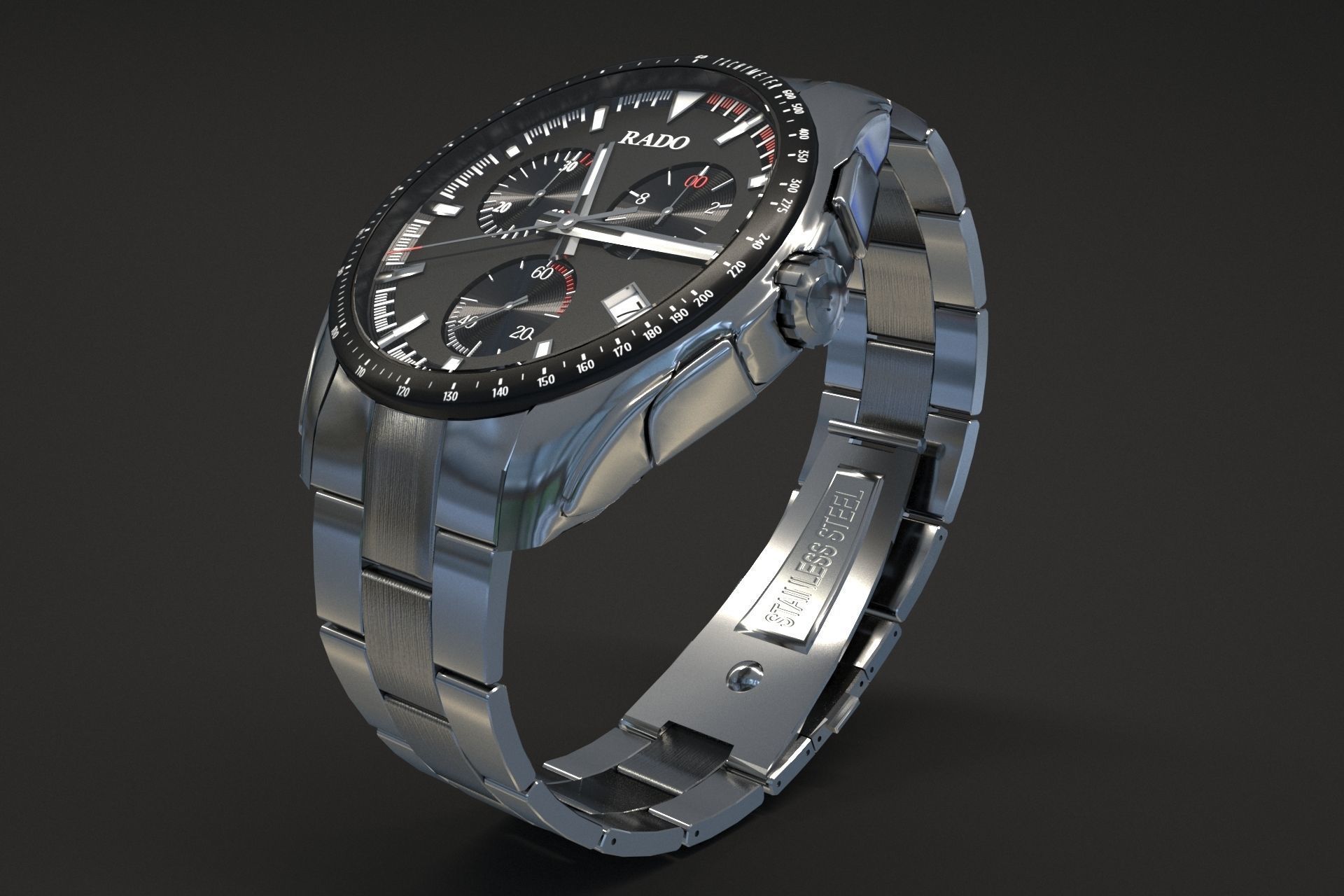 watch silver 3D model_1